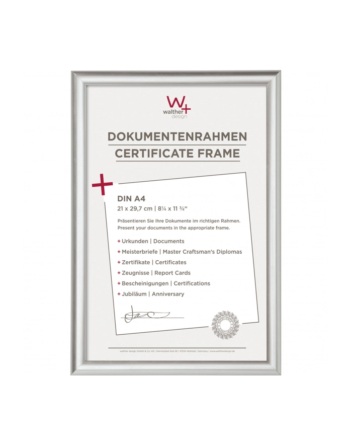 WALTHER RAMKA TRENDSTYLE 21X29,7 RESIN SILVER DIN A4 główny