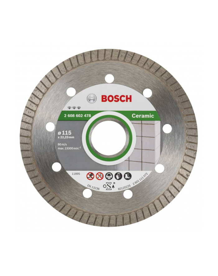 Bosch Diamentowa tarcza tnąca Best for Ceramic Extraclean Turbo 115mm 2608602478 główny