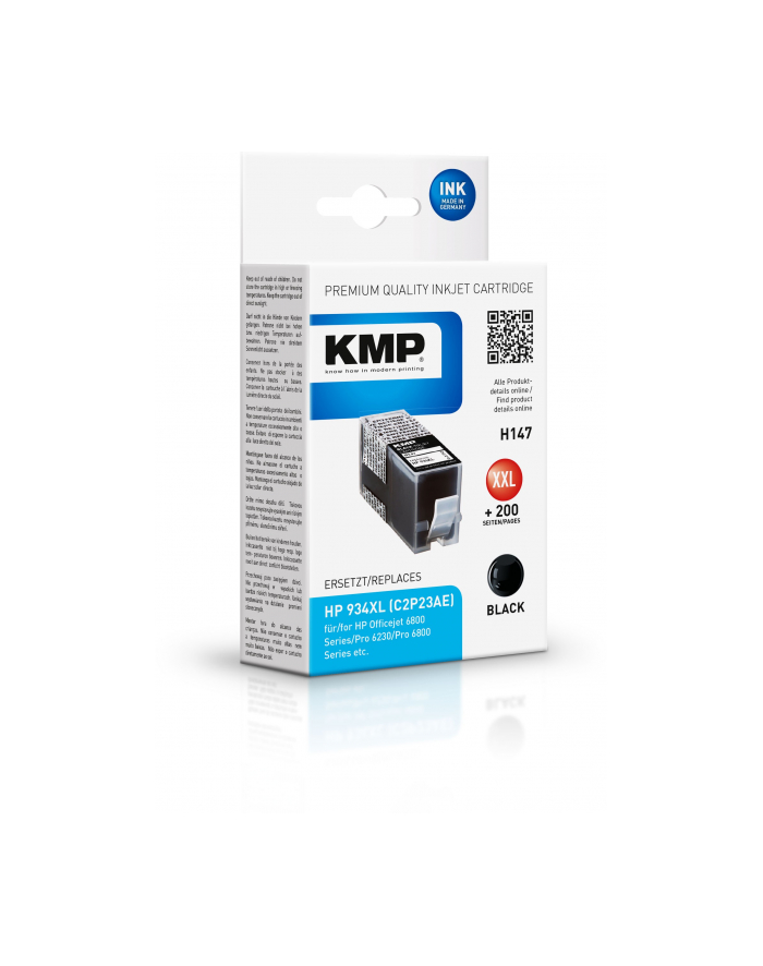 KMP H147 - High Yield - black - ink cartridge (alternative for: HP 934XL) - Kartridż z tuszem Czarny (17430001) główny