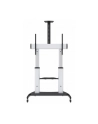MANHATTAN Heavy-Duty TV Cart Aluminum Constructionup up to 100kg 220lbs 60i to 100i tilt Height-Adjustable two Shelves Silver/Black - nr 10