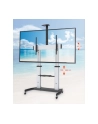 MANHATTAN Heavy-Duty TV Cart Aluminum Constructionup up to 100kg 220lbs 60i to 100i tilt Height-Adjustable two Shelves Silver/Black - nr 11
