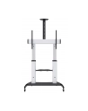 MANHATTAN Heavy-Duty TV Cart Aluminum Constructionup up to 100kg 220lbs 60i to 100i tilt Height-Adjustable two Shelves Silver/Black - nr 14