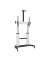 MANHATTAN Heavy-Duty TV Cart Aluminum Constructionup up to 100kg 220lbs 60i to 100i tilt Height-Adjustable two Shelves Silver/Black - nr 23