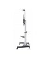 MANHATTAN Heavy-Duty TV Cart Aluminum Constructionup up to 100kg 220lbs 60i to 100i tilt Height-Adjustable two Shelves Silver/Black - nr 2