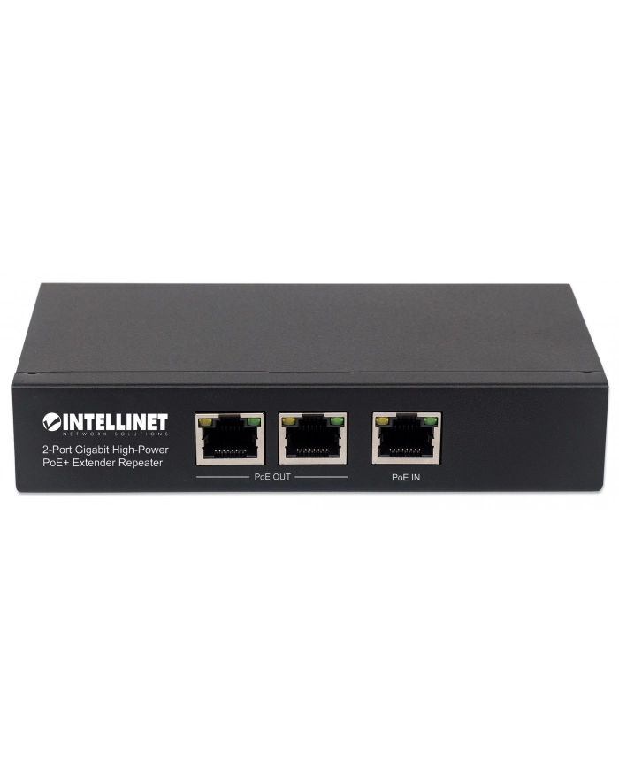 INTELLINET 2 Port Gigabit PoE+ Extender IEEE 802.3at/af Compliant 100 m Additional Range Metal główny