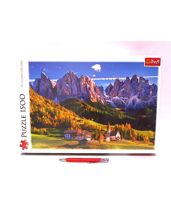 Puzzle 1500el Dolina Val di Funes, Dolomity, Włochy 26163 Trefl