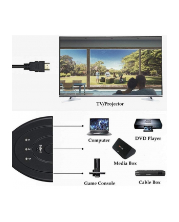 TECHLY 3-Portowy Przełącznik HDMI 3x1 4K 30Hz Pigtail