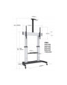 MANHATTAN Heavy-Duty TV Cart Aluminum Constructionup up to 100kg 220lbs 60i to 100i tilt Height-Adjustable two Shelves Silver/Black - nr 14