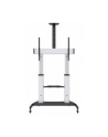 MANHATTAN Heavy-Duty TV Cart Aluminum Constructionup up to 100kg 220lbs 60i to 100i tilt Height-Adjustable two Shelves Silver/Black - nr 24