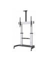 MANHATTAN Heavy-Duty TV Cart Aluminum Constructionup up to 100kg 220lbs 60i to 100i tilt Height-Adjustable two Shelves Silver/Black - nr 3