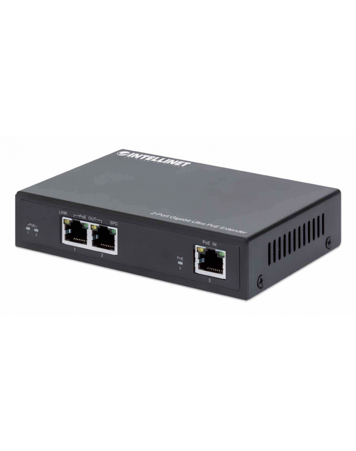 INTELLINET 2-Port Gigabit Ultra PoE Extender Adds up to 100m 328ft to PoE Range PoE Power Budget 60W 2x PSE Ports IEEE 802.3bt/at/af główny