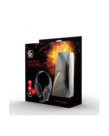 GEMBIRD gaming headset with volume control orange-black 3.5 mm