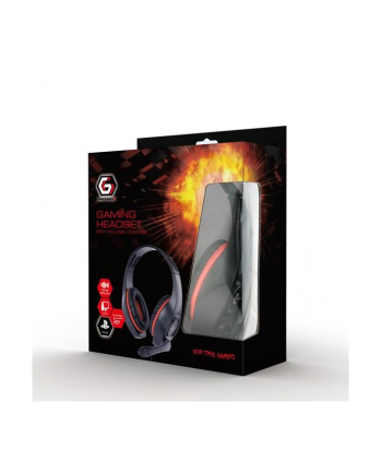 GEMBIRD gaming headset with volume control red-black 3.5 mm