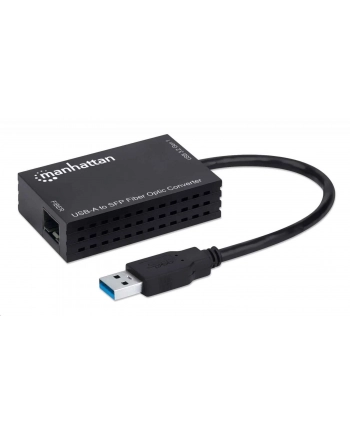 MANHATTAN USB-A to SFP Fiber Optic Converter USB 3.2 Gen 1 1000 Mbps Ethernet Optical Network Connection Open SFP Slot Black nr 2
