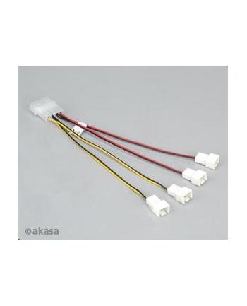 Akasa Adapter zasilania molex do 4 złącz 3 pins do wentylatora (AK-CB001)