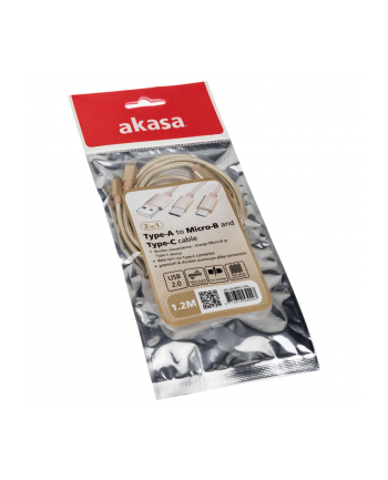 Akasa Kabel USB Akasa 2.0 Typ-A do Micro / Type-C (AKCBUB4212GL) nr 1