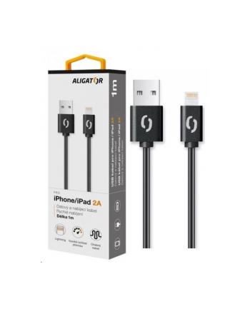 Aligator Kabel USB Aligator Aligator datový a nabíjecí kabel, konektor Lightning, 2A,1m, černá (DAKA003)