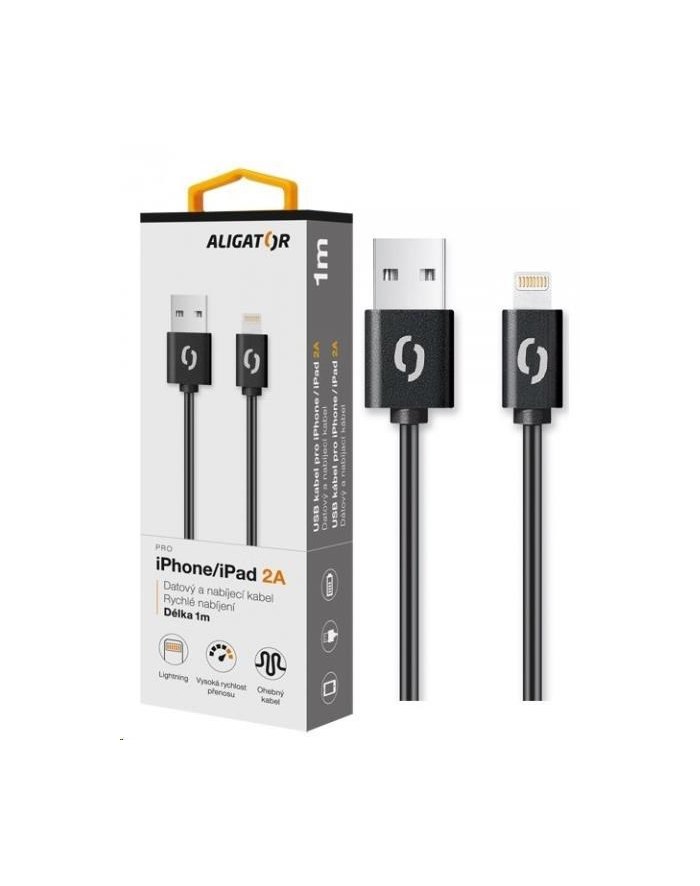 Aligator Kabel USB Aligator Aligator datový a nabíjecí kabel, konektor Lightning, 2A,1m, černá (DAKA003) główny