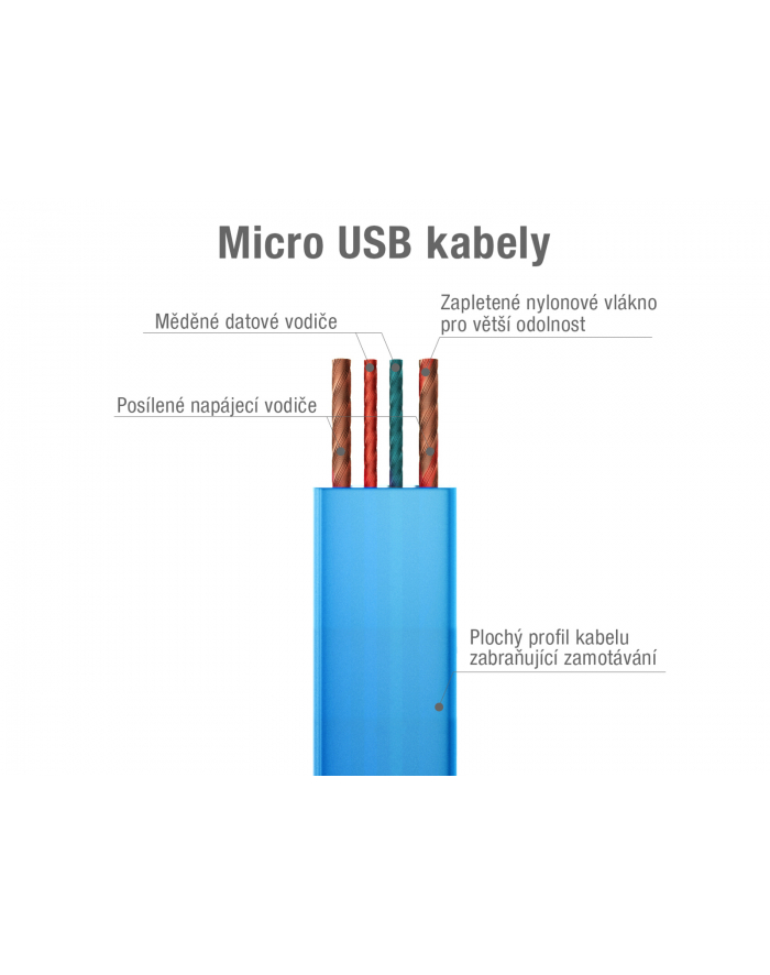 Kabel USB Avacom Kabel USB (2.0) USB A M- USB micro M 0.4m niebieski Avacom główny