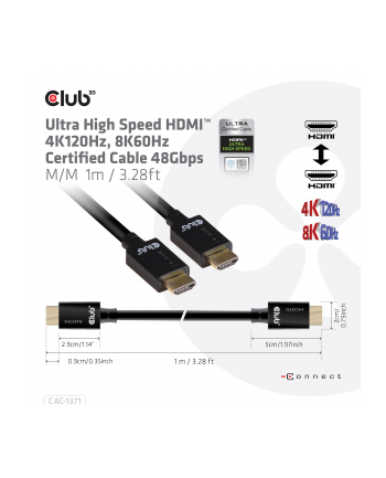 Kabel Club 3D HDMI-Kabel A -> A 2.1 Ultra High Speed 10K HDR 1m