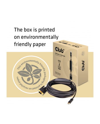 Club 3D video interface converter - VGA / USB - USB-C to HD-15 (VGA) - 5 m (CAC1512)
