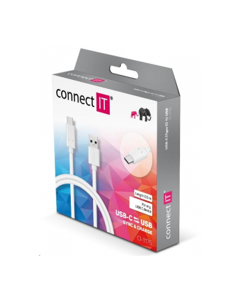 Connect IT przewód Wirez USB-C - USB-A 3.1 Gen 1, biały, 0,5 m CI-1175