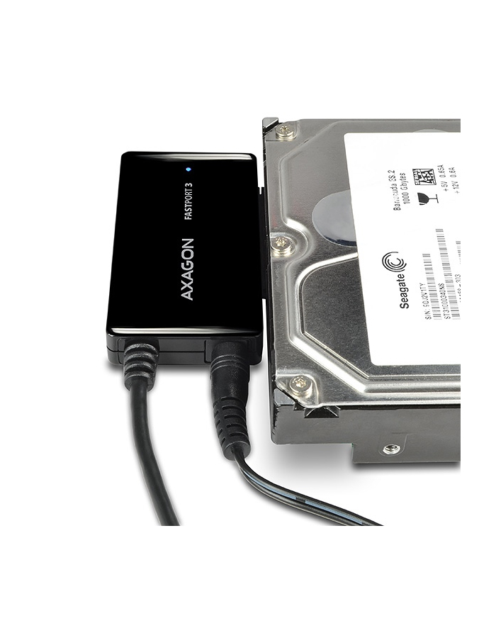 AXAGON KIESZEŃ  ADAPTER SATA NA USB 3.0 + ZASILACZ CZARNY  (ADSAFP3) główny