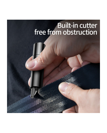 młotek zbijak do szyb + nóż do cięcia pasów szary