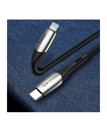 Baseus Cafule Cable wytrzymały nylonowy kabel przewód USB / Lightning QC3.0 2A 3M czarno-czerwony (CALKLF-R91)