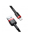 Baseus Cafule Cable wytrzymały nylonowy kabel przewód USB / Lightning QC3.0 2A 3M czarno-czerwony (CALKLF-R91) - nr 17