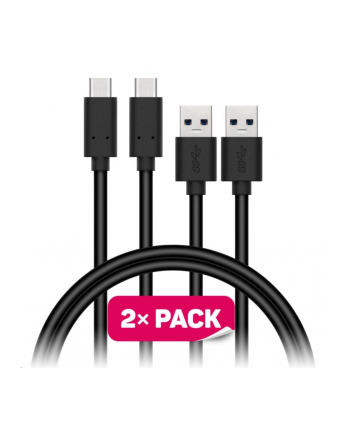 Kabel Connect IT Wirez USB/USB-C, 1m (2 ks v balení) (CCA-5006-BK) Czarny