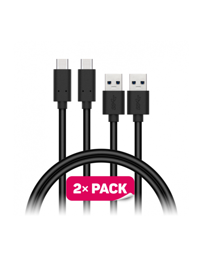 Kabel Connect IT Wirez USB/USB-C, 1m (2 ks v balení) (CCA-5006-BK) Czarny główny