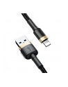 Baseus Cafule Cable wytrzymały nylonowy kabel przewód USB / Lightning QC3.0 2.4A 1M czarno-złoty (CALKLF-BV1) - nr 2