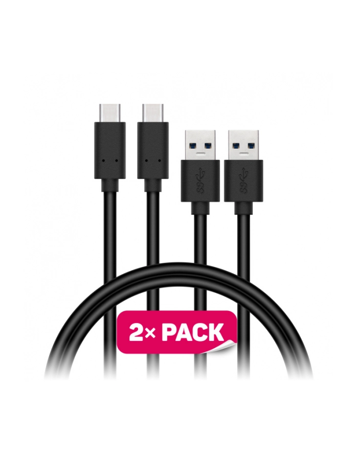 Kabel Connect IT Wirez USB/USB-C, 1m (2 ks v balení) (CCA-5006-BK) Czarny główny