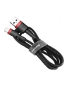 Baseus Kabel nylonowy Cafule Lightning 2,4A 50cm czarny/czerwony (02112) - nr 20