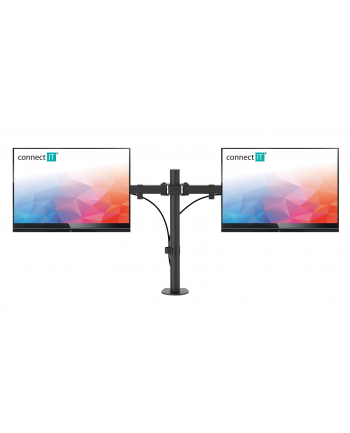 Uchwyt Connect IT TwinArm Basic Alfa na 2 monitory 13'' až 32'', nosnost 2x8 kg (CMF-3203-BK) Czarny