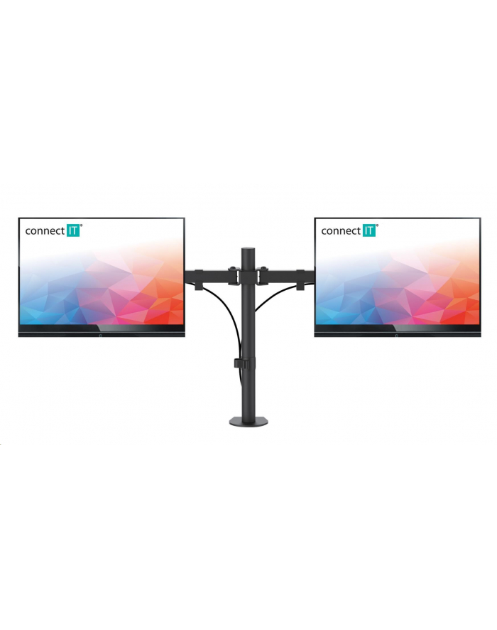 Uchwyt Connect IT TwinArm Basic Beta na 2 monitory 13'' až 32'', nosnost 2x8 kg (CMF-3204-BK) Czarny główny