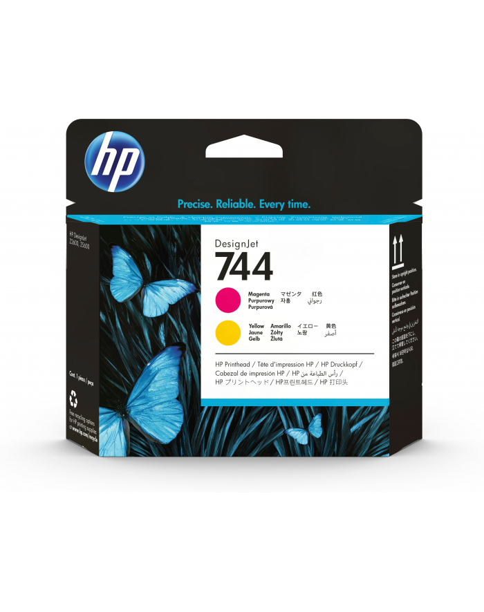 HP 744 Purpurowy i żółty Printhead (F9J87A) główny