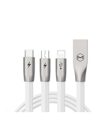 Kabel USB Mcdodo Zinc Alloy Series USB AM To Lightning + Micro USB + Type-C Charging Cable (1.2 m) White