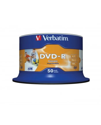 Płytki DVD-R VERBATIM 16x 4.7GB 50P CB PRINTABLE   43533 nr 1