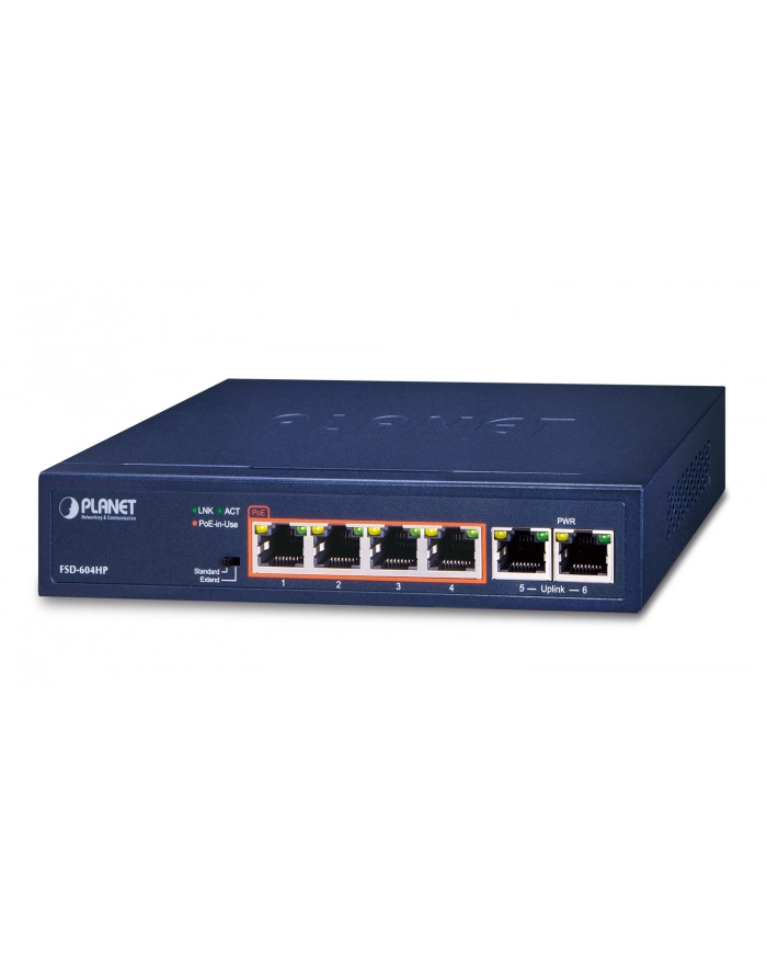 Planet FSD-604HP 4-Port 10/100TX 802.3at POE (FSD604HP) główny