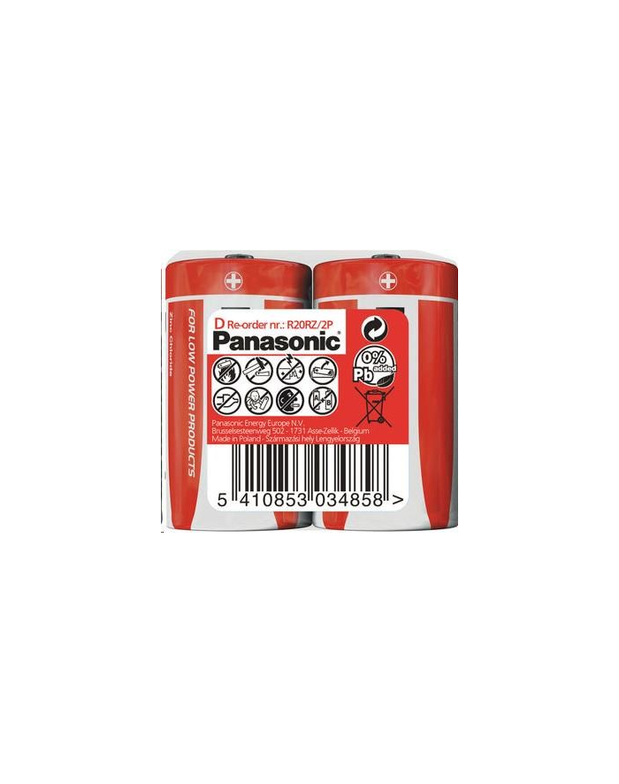 PANASONIC bateria CYNKOWO-WĘGLOWA, OGNIWO TYP D, 1.5V, , FOLIA, 2-PACK główny