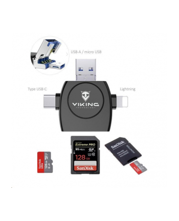 Viking SD/microSD Card Reader 4in1 Black