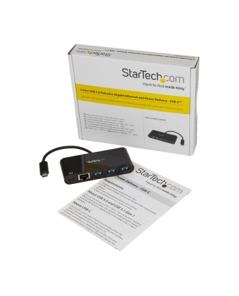 Startech Hub USB-C-3x USB + RJ45 (HB30C3AGEPD)