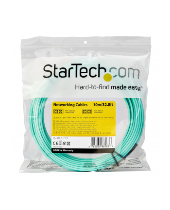 10m OM4 LC to LC Multimode Duplex Fiber Optic Patch Cable - patch cable - 10 m - aqua (450FBLCLC10)