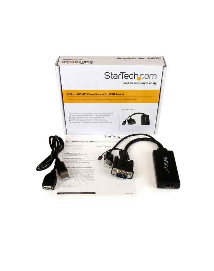 Startech Adapter AV D-Sub > HDMI (VGA2HDU) główny