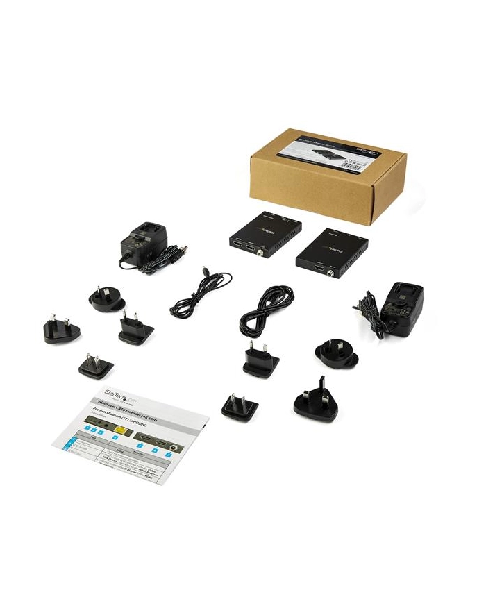 Startech.COM  HDMI OVER CAT6 EXTENDER KIT - 4K 60HZ - HDR - 165 FT / 50M - VIDEO/AUDIO EXTENDER - HDMI (ST121HD20V) główny