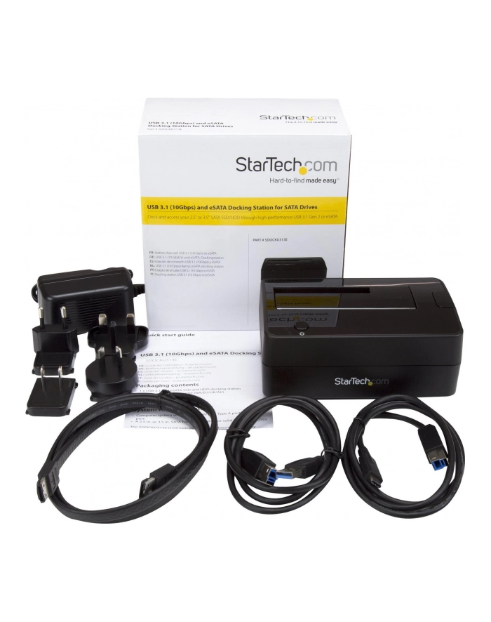 Startech.com Drive Docking Station for 2.5 / SATA Drives USB 3.1 (USB-A USB-C) or eSATA HDD docking station SATA 6Gb/s eSATA USB 3.1 (SDOCKU313E) główny
