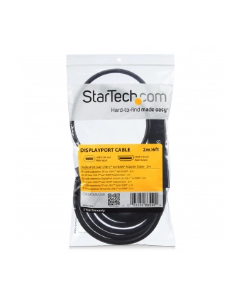Startech Startech.COM USB-C to HDMI Adapter Cable - 2m (6 ft.) - 4K at 30 Hz - CDP2HDMM2MB (CDP2HDMM2MB) nr 1