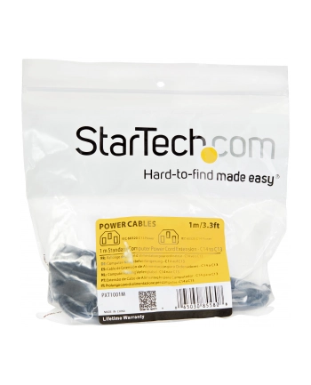 Startech.com Standard Computer Power Cord Extension C14 to C13 - power extension cable - 1 m (PXT1001M) nr 1